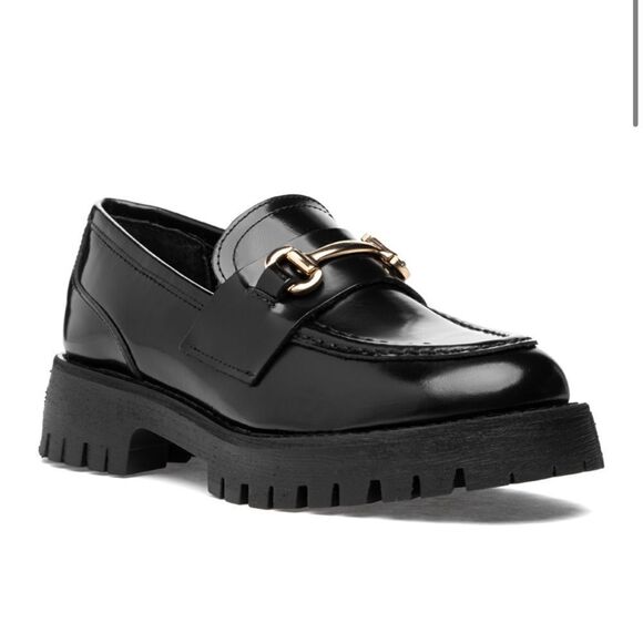 Steve Madden Women’s Platform Landon Loafter Black Patent Leather, Size 9.5 NWOB